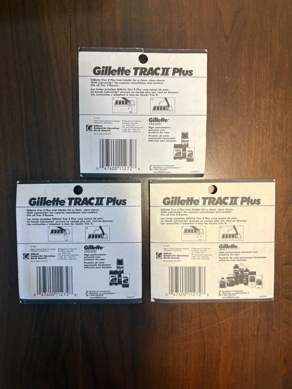 3 Packs of Gillette Trac II Plus Refill Razor Cartridges- 30 Total